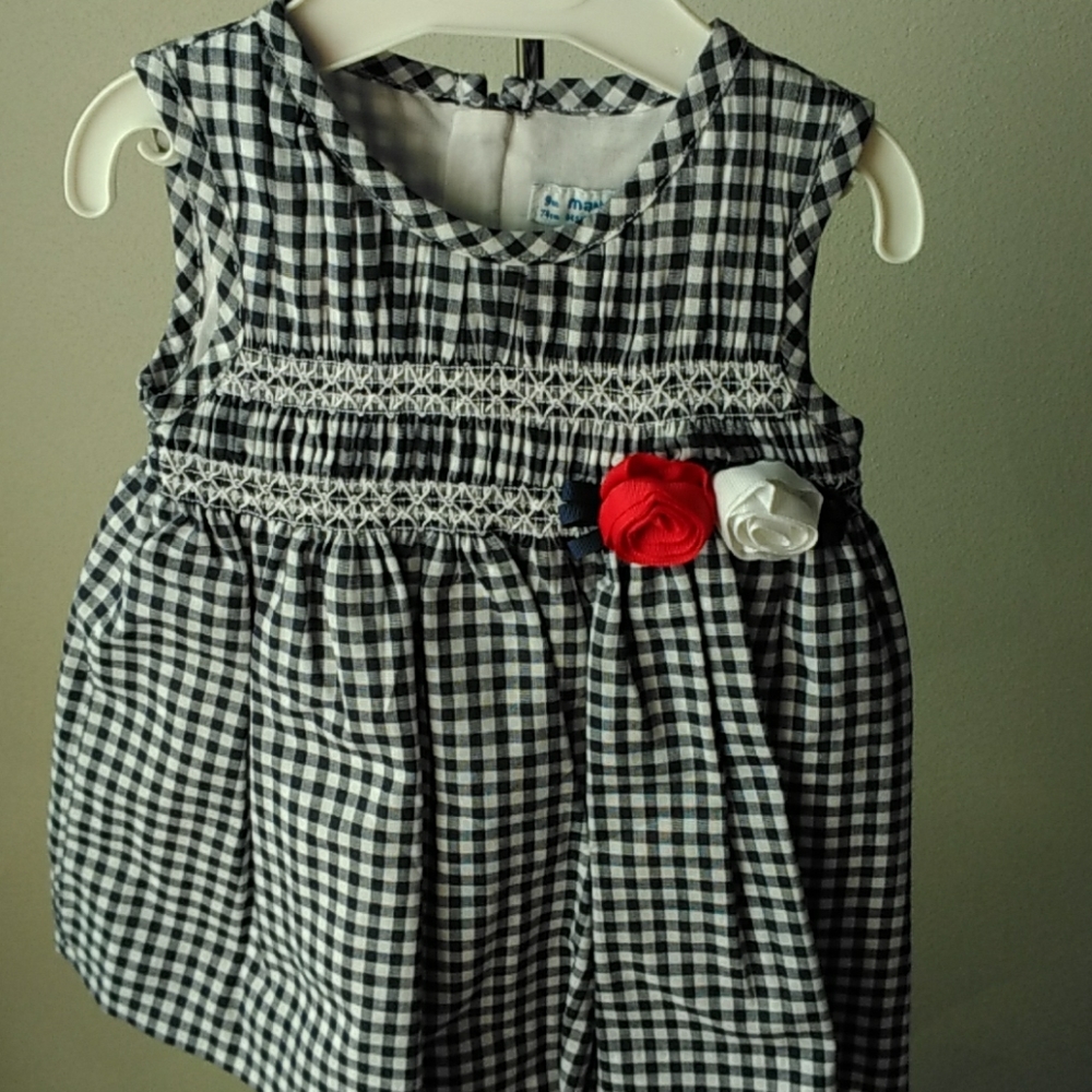 Mayoral Navy Blue Gingham with smocking